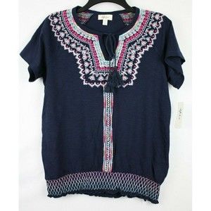 Style & Co Women's Blouse Top Shirt Size XS Color Navy